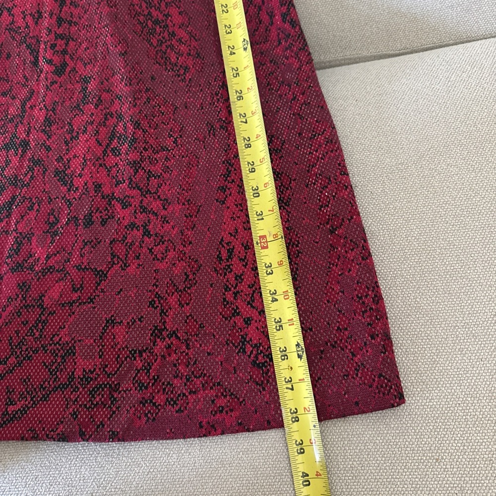 ST.JOHN Evening Women's Paillette Red Black Python Print Dress Sz 4 - Picture 9 of 12